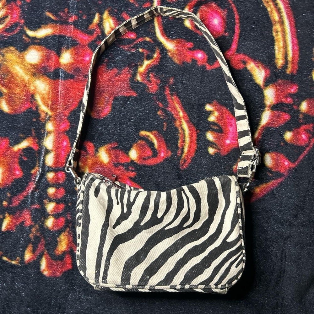 Zebra print mini shoulder purse